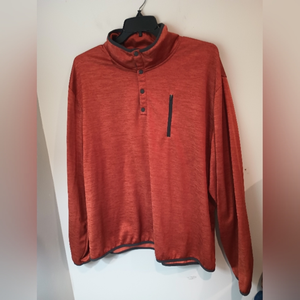 Men's Rust Quarter-Snap Crewneck Pullover
